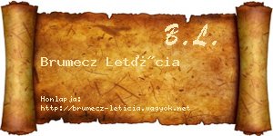 Brumecz Letícia névjegykártya